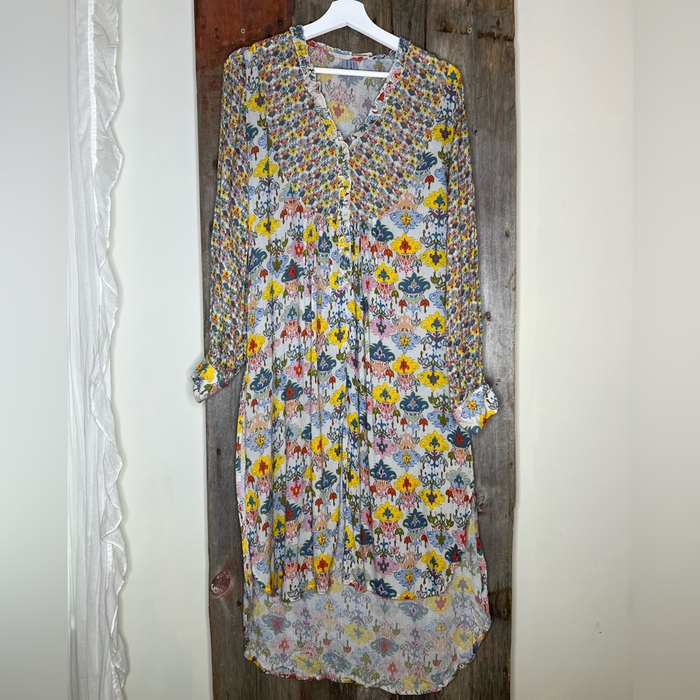 Anthropologie Bl^NK London Lucia Floral Tunic Dress Blouse Size Small - Picture 2 of 13